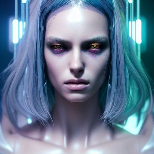 Beautiful Cyberpunk Woman in High Definition 8K