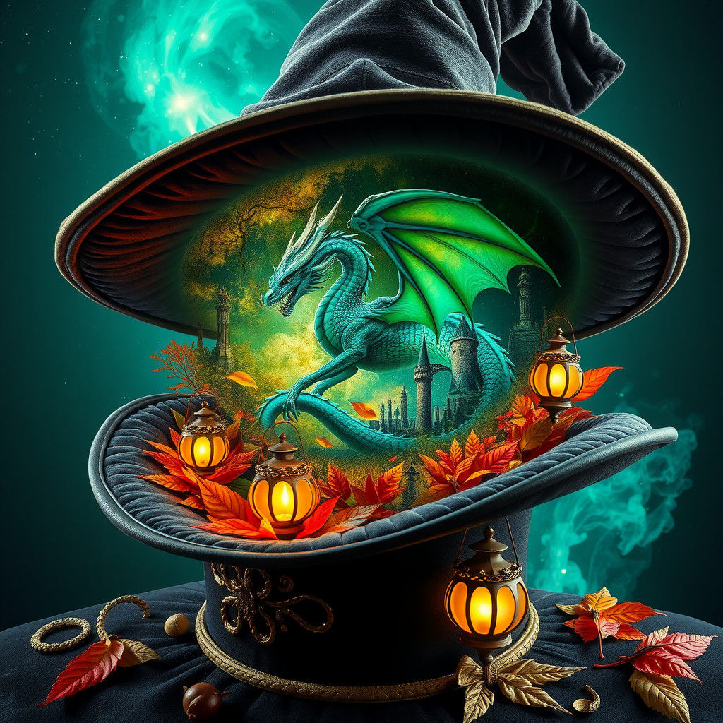 Ornate Witch Hat Reveals Dragon Fantasy World