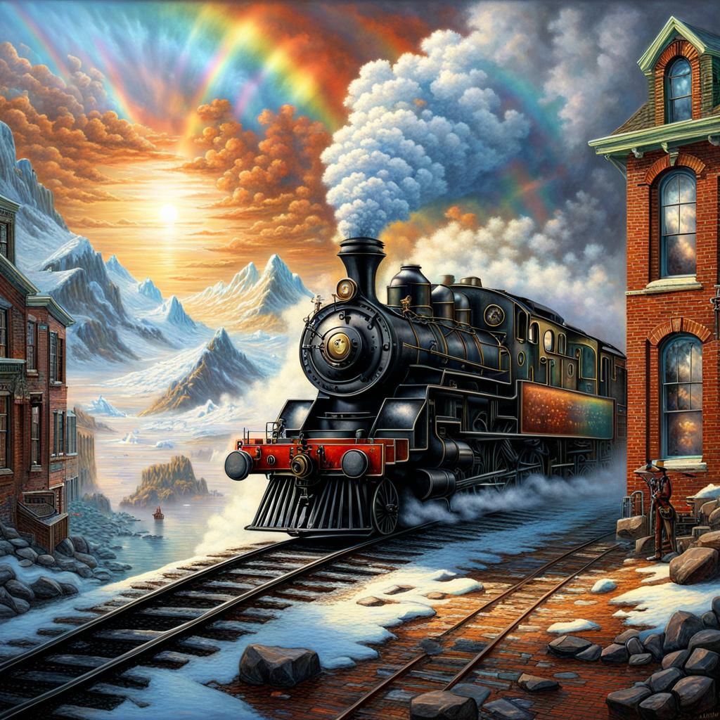 Steam Punk Old West Antarctica Train Fantasy