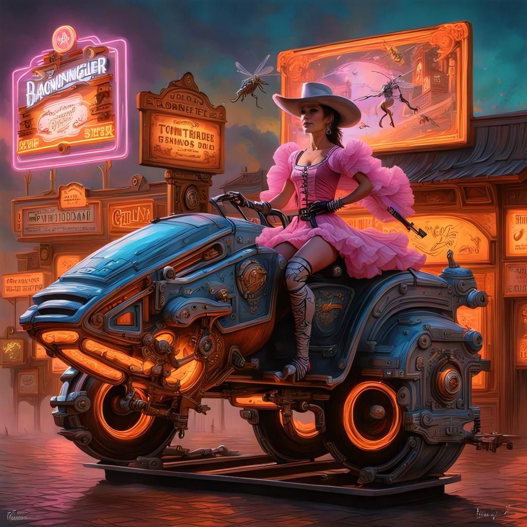 Wild West Time Traveler on Mechanical Bull