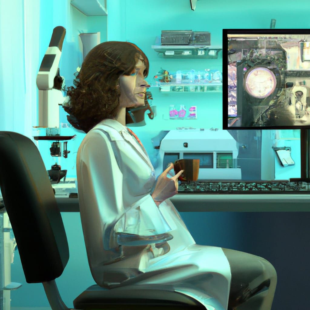 Medical Student at Electron Microscope, 3D Game Cinematic