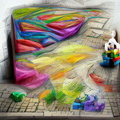 Abstract Chalk Art: Child's Drawing with Ambient Occlusion
