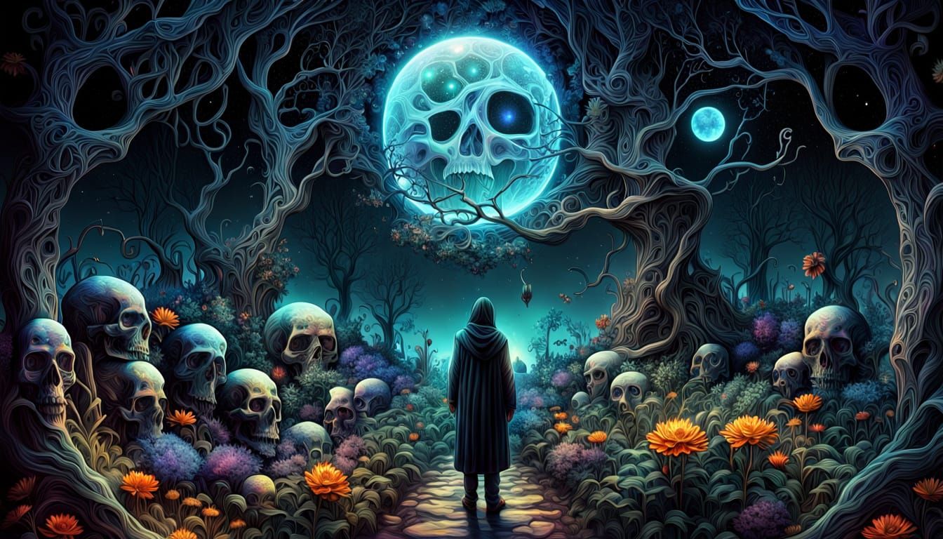 Spectral Gardener Tending a Garden of Bones