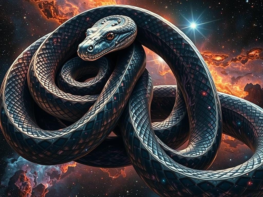 Cosmic Serpent Made of Stars in Deep Space