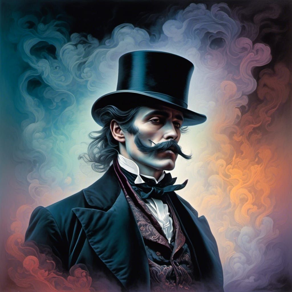 Mysterious Smoky Man in Top Hat