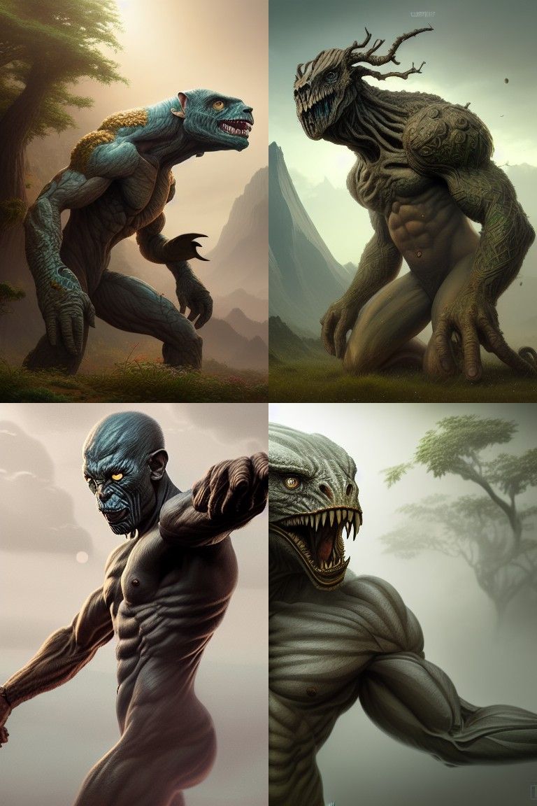 Realistic Earth Elemental Man in Digital Illustration