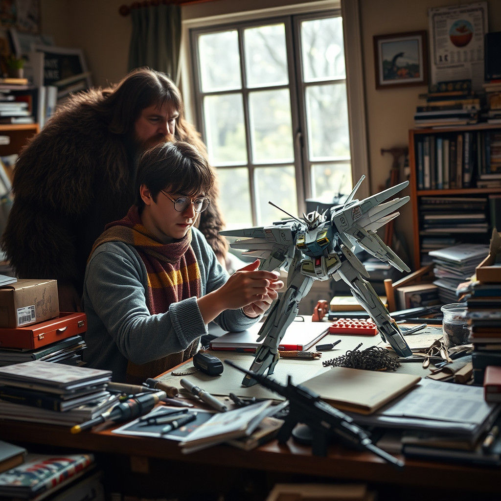 Harry Potter's Unexpected Hobby: Assembling Gundam Models