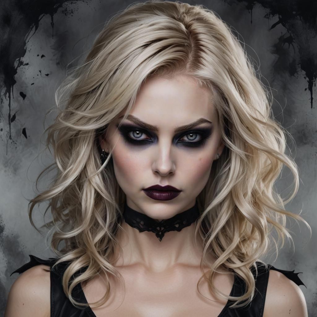 Modern Goth Vampire Portrait: Beautiful Nightstalker