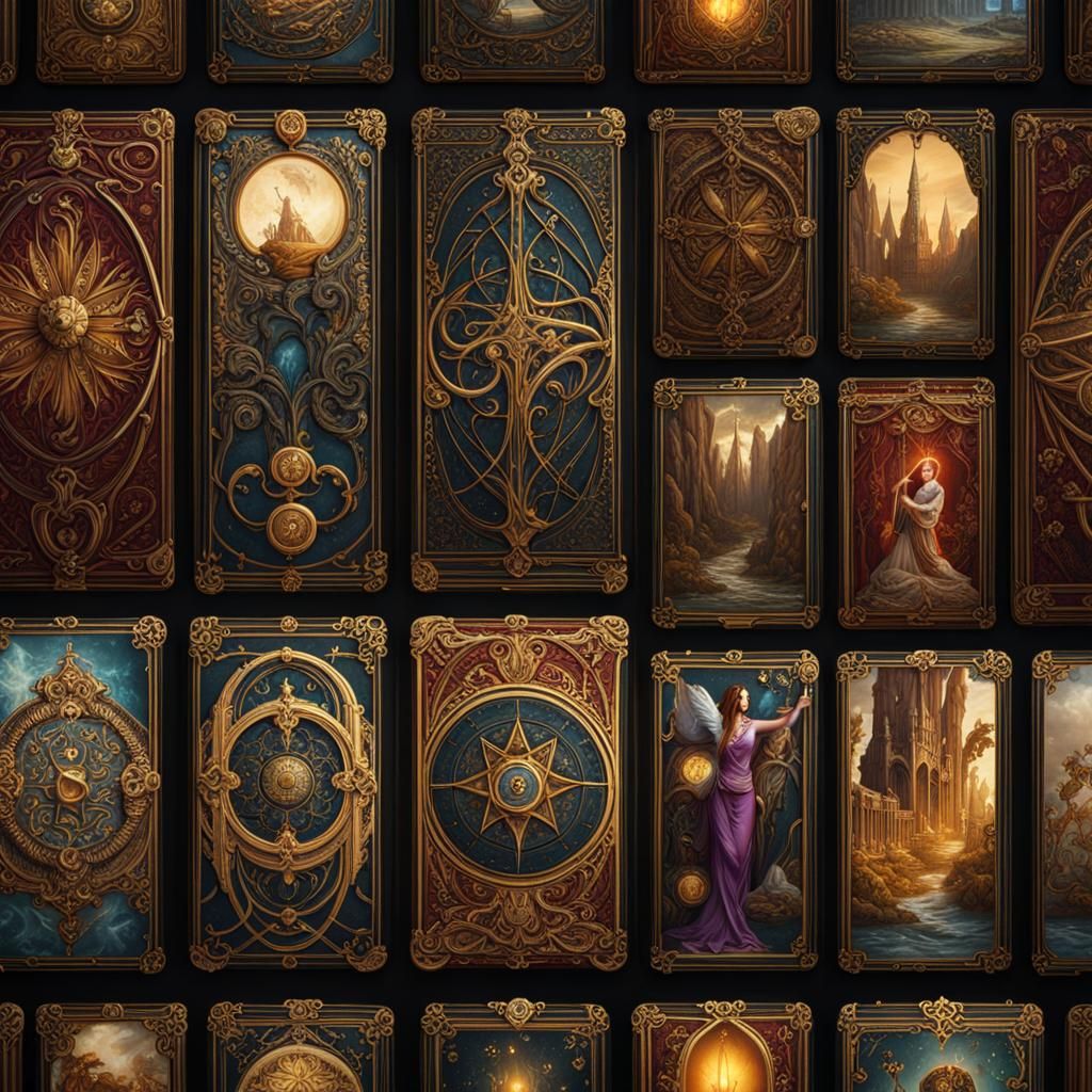 Detailed Tarot Cards Fantasy Concept Art