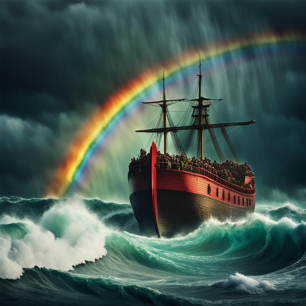 Epic Rainbow and Ark on Raging Ocean
