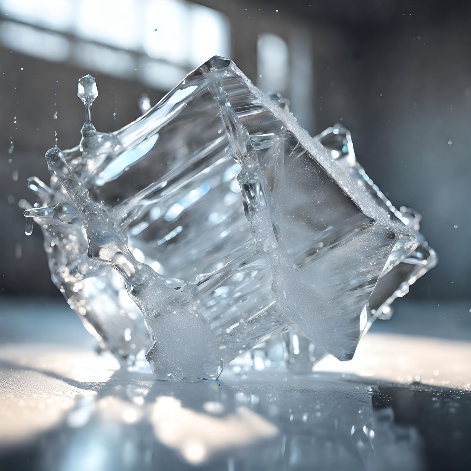 Detailed Ice Lattice with Dripping Water