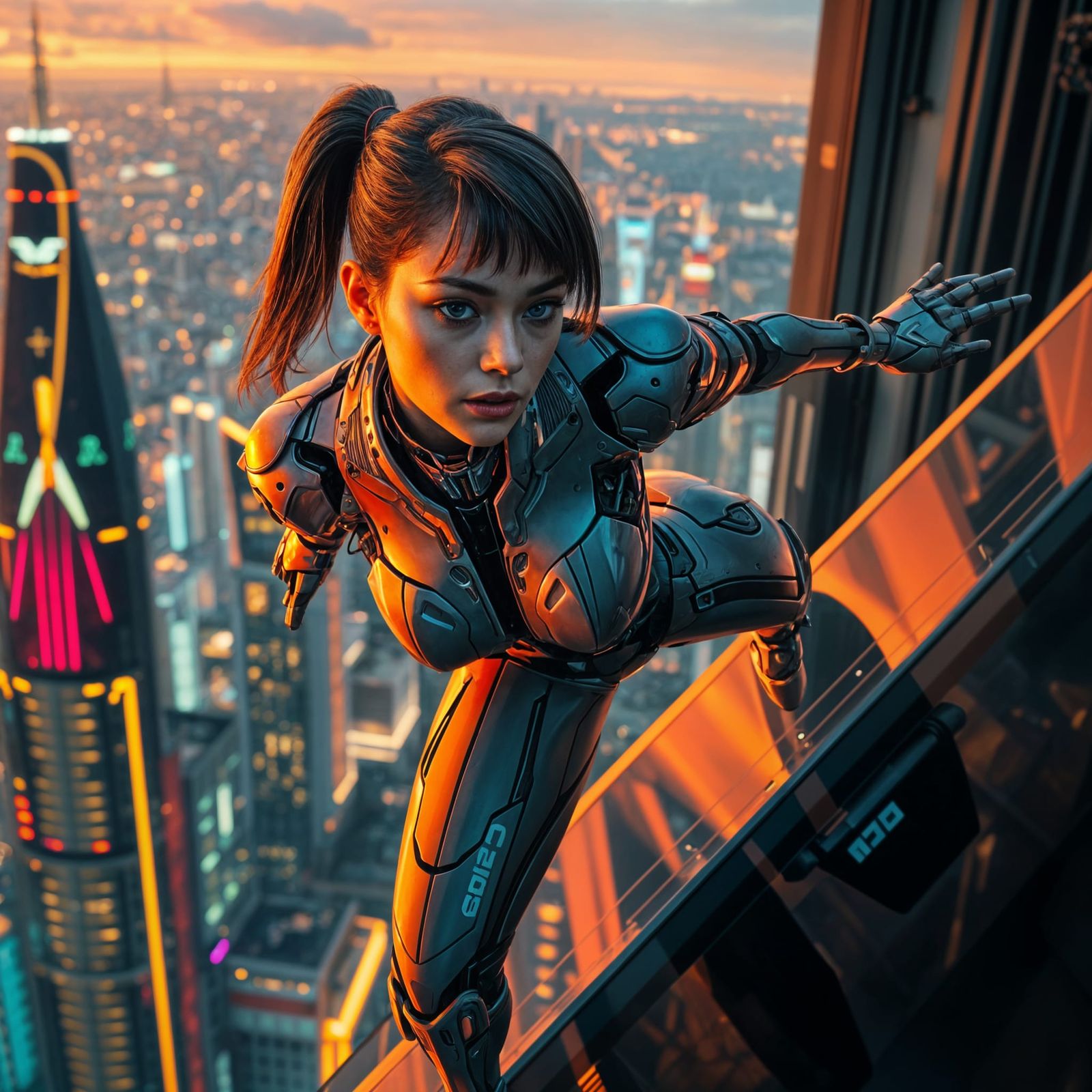 Cyborg Ascendant in Neon Metropolis