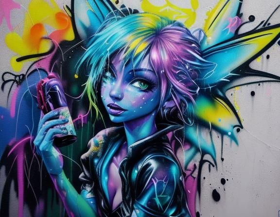 Tinkerbell Graffiti Art at Mystic Falls