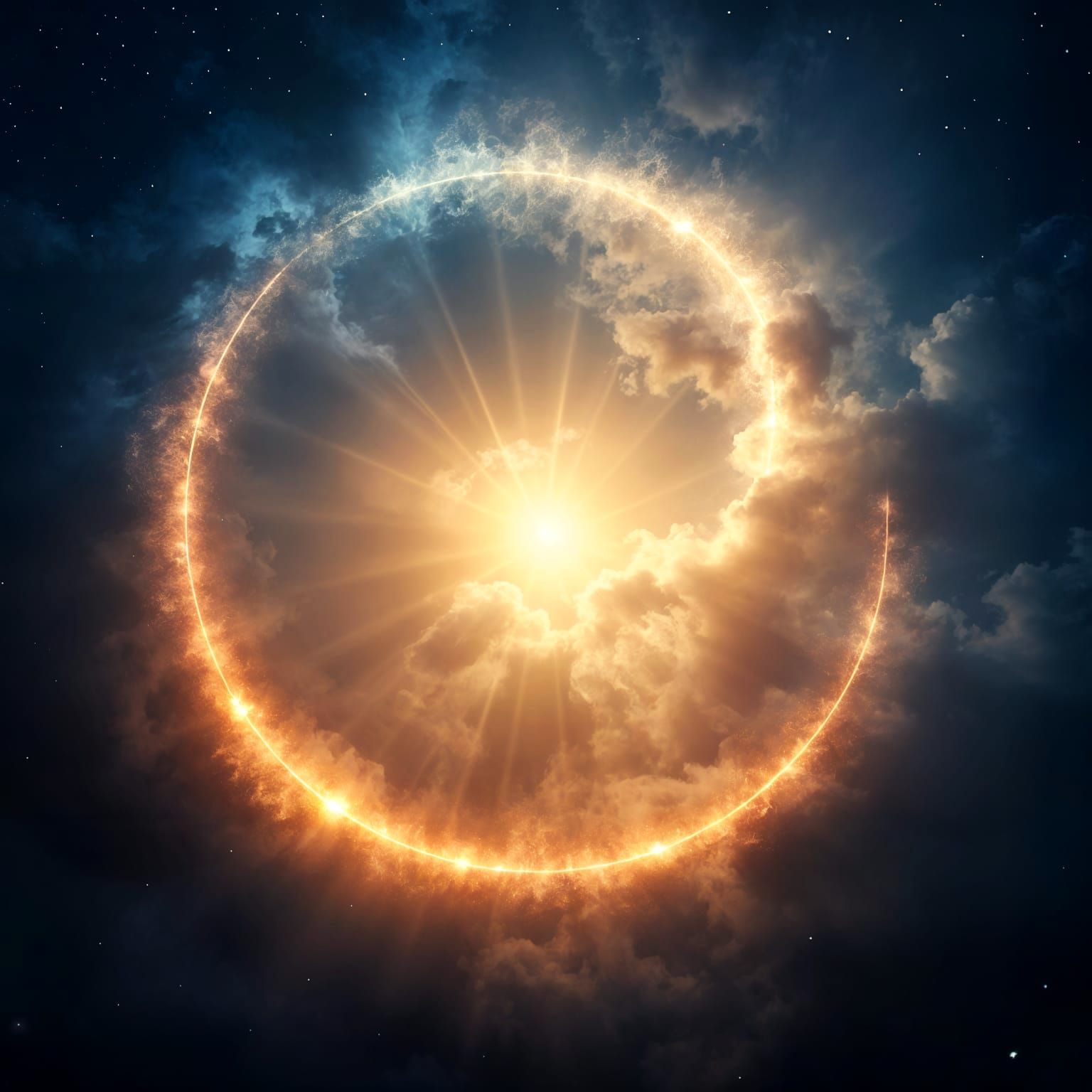 Celestial Bloom Unfolds in Radiant Halo