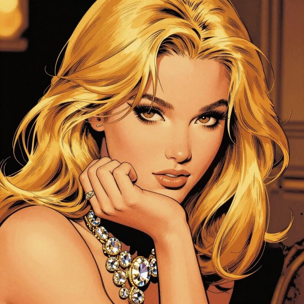 Golden Hour Portrait of a Woman with Crystal Necklace