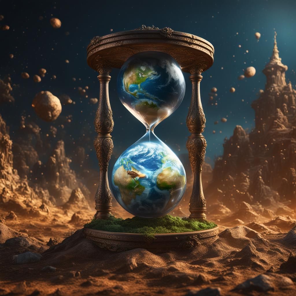 Earth in Hourglass: Detailed Matte Painting
