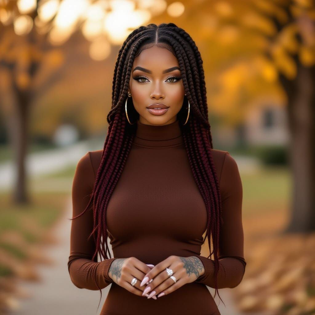 Urban Elegance: Sultry Fall Portrait of a Woman