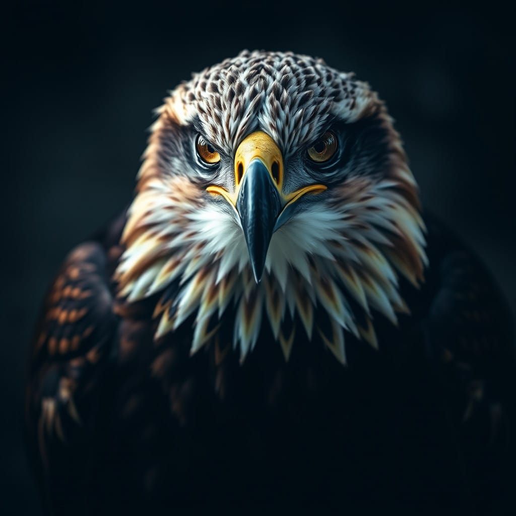 Majestic Regal Eagle Portrait in Dramatic Close-Up
