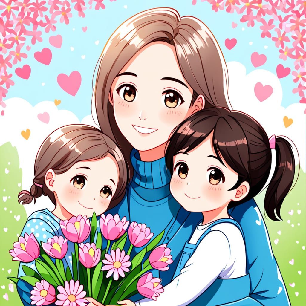 Mother's Day Celebration in Vibrant Colors