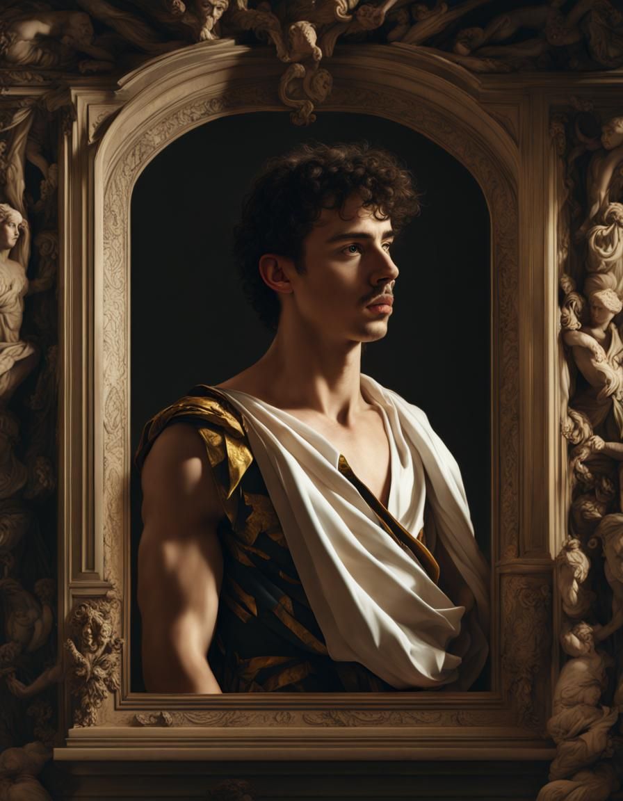 Apollo in Caravaggio Style: Dramatic Digital Painting