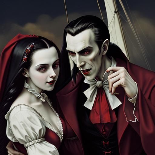 Count Dracula and Wife Sailing the High Seas