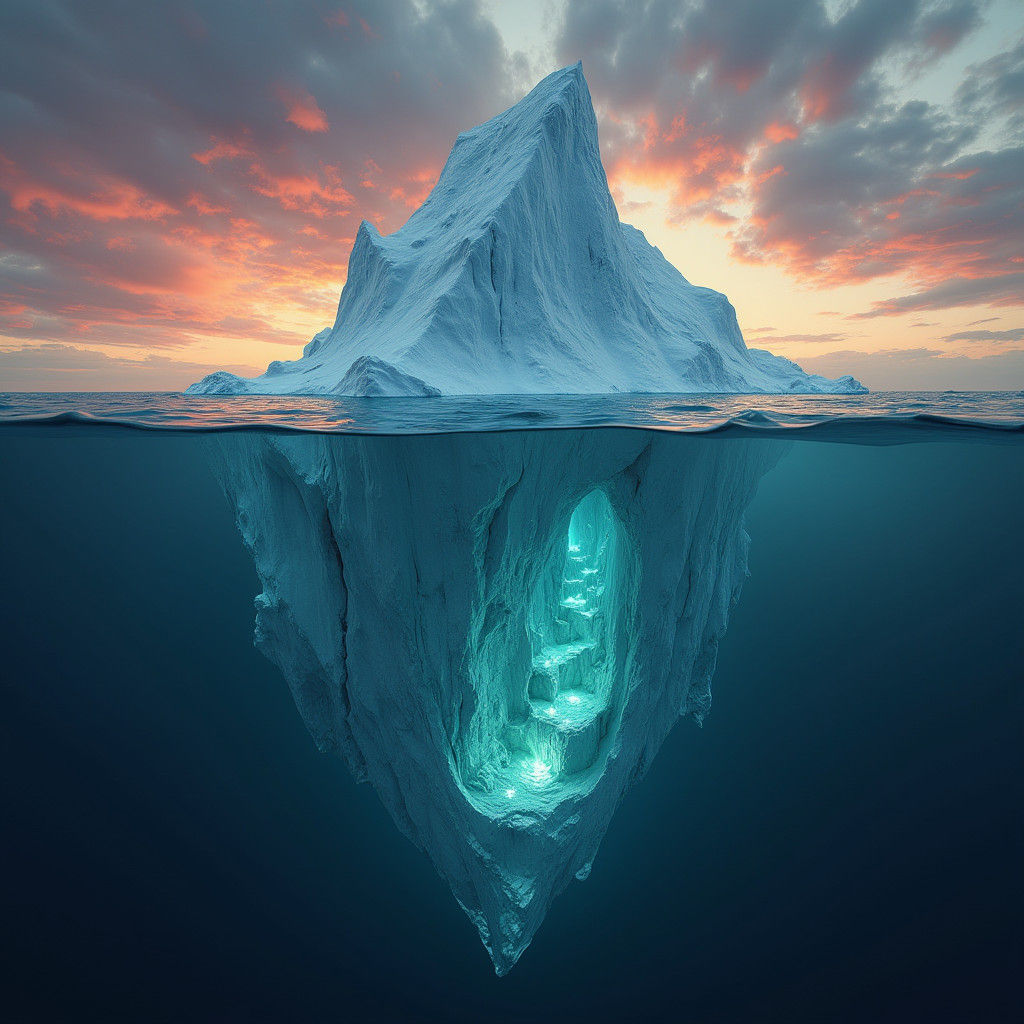 Majestic Iceberg Reveals Subconscious in Fantasy Art