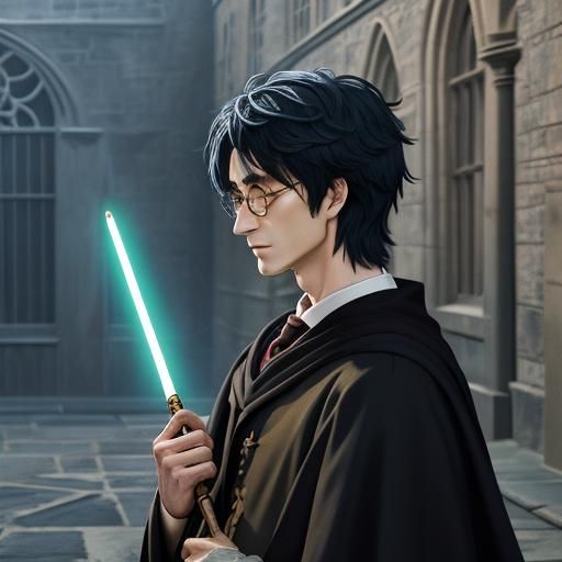Harry Potter in Manga-Style Anime at Hogwarts