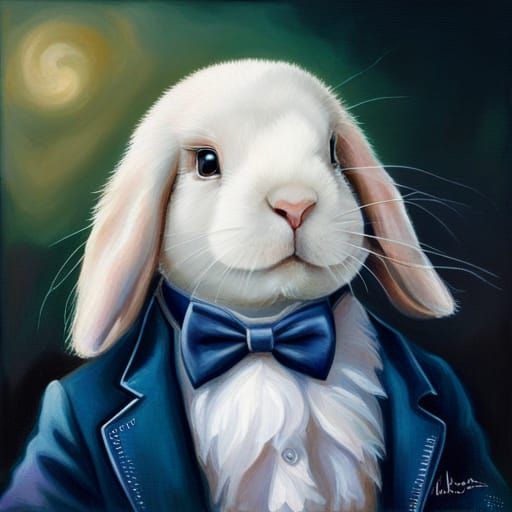 Rabbit Portrait in Gentleman's Attire