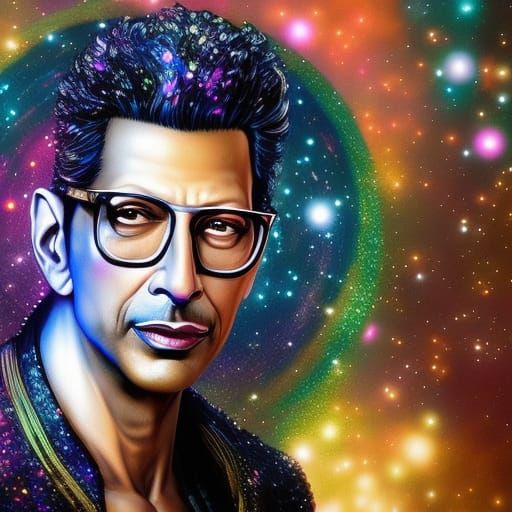Glittering Jeff Goldblum Portrait in Unreal Engine