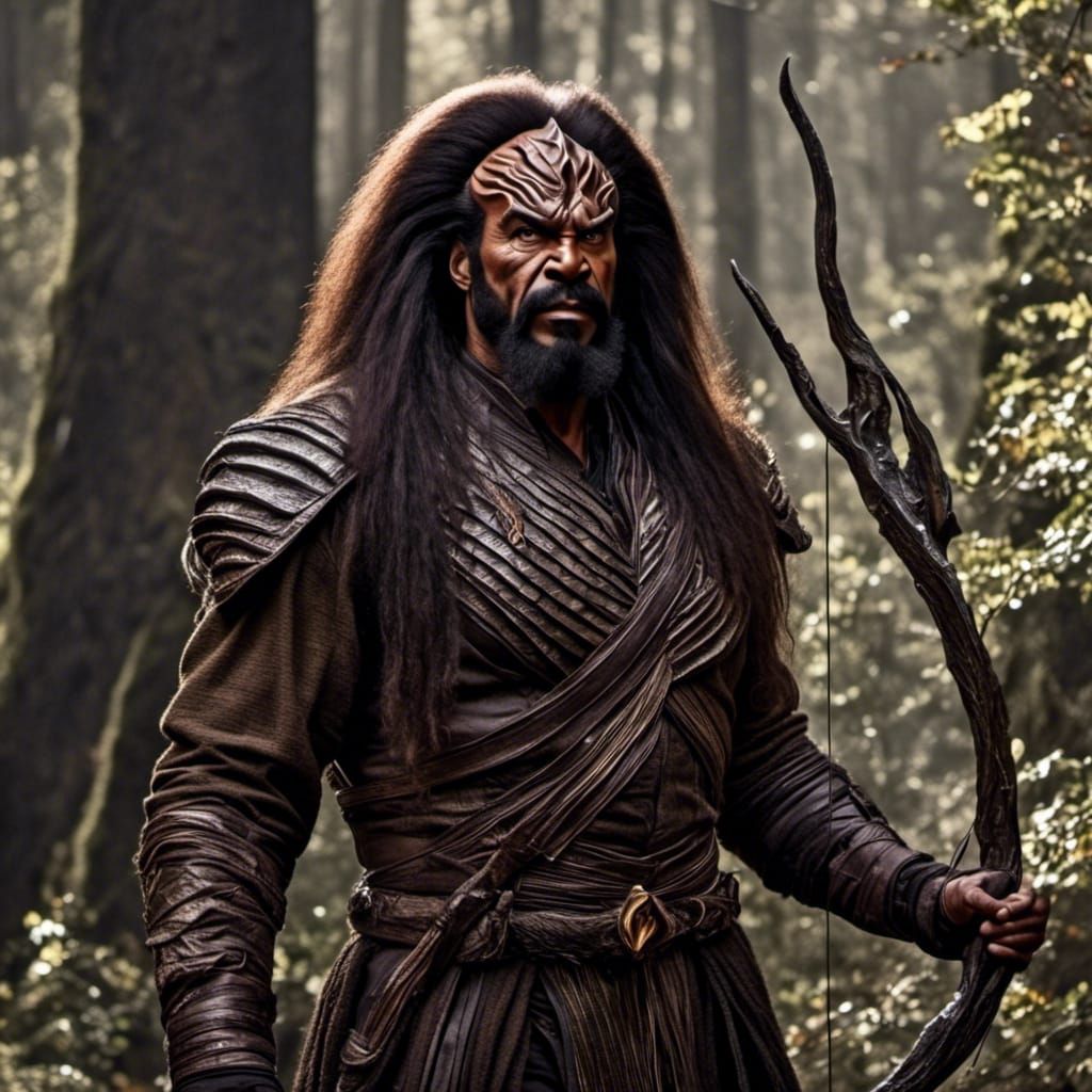 Klingon Archer in Magical Forest with Bow