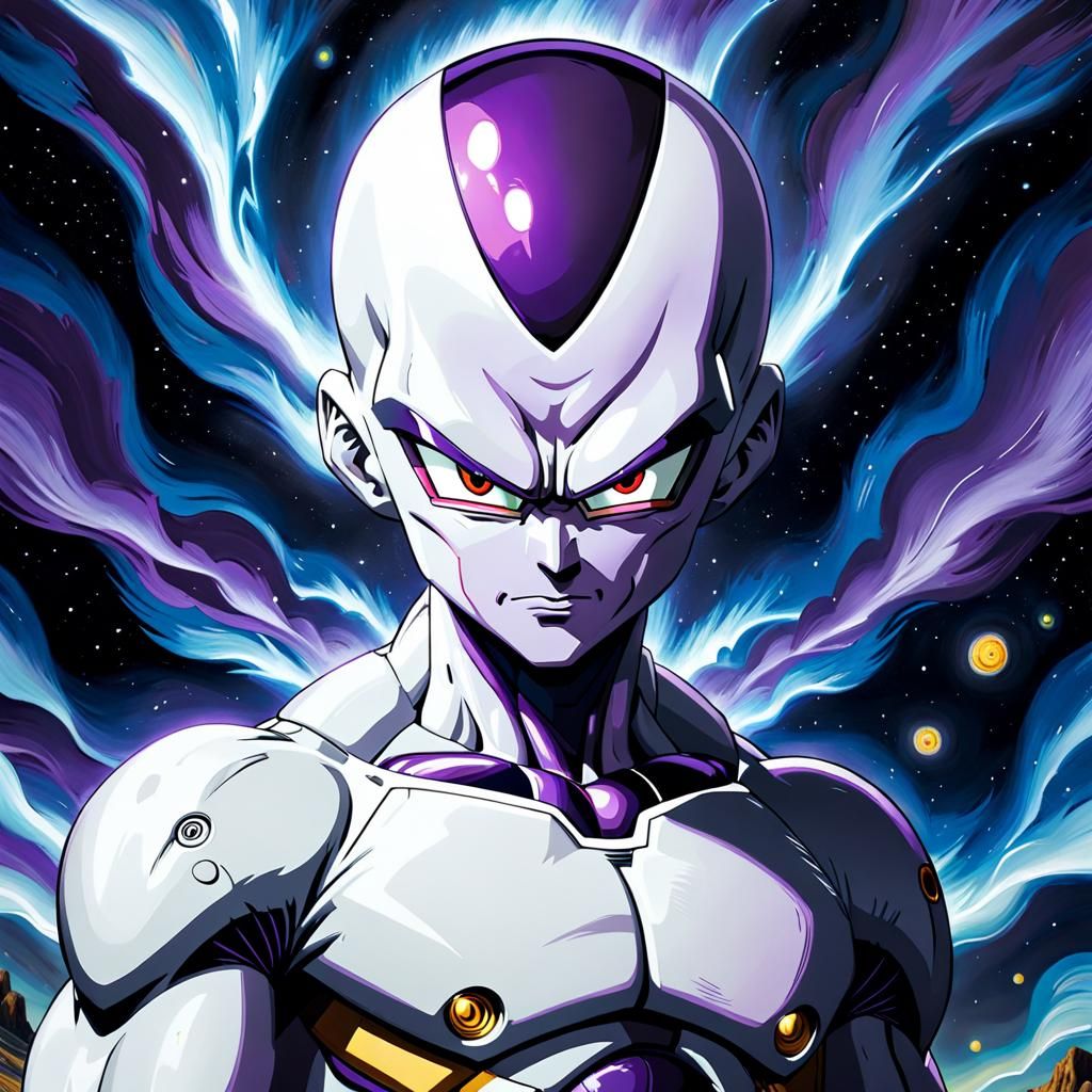 Frieza Portrait in Expressionist Style on Alien World