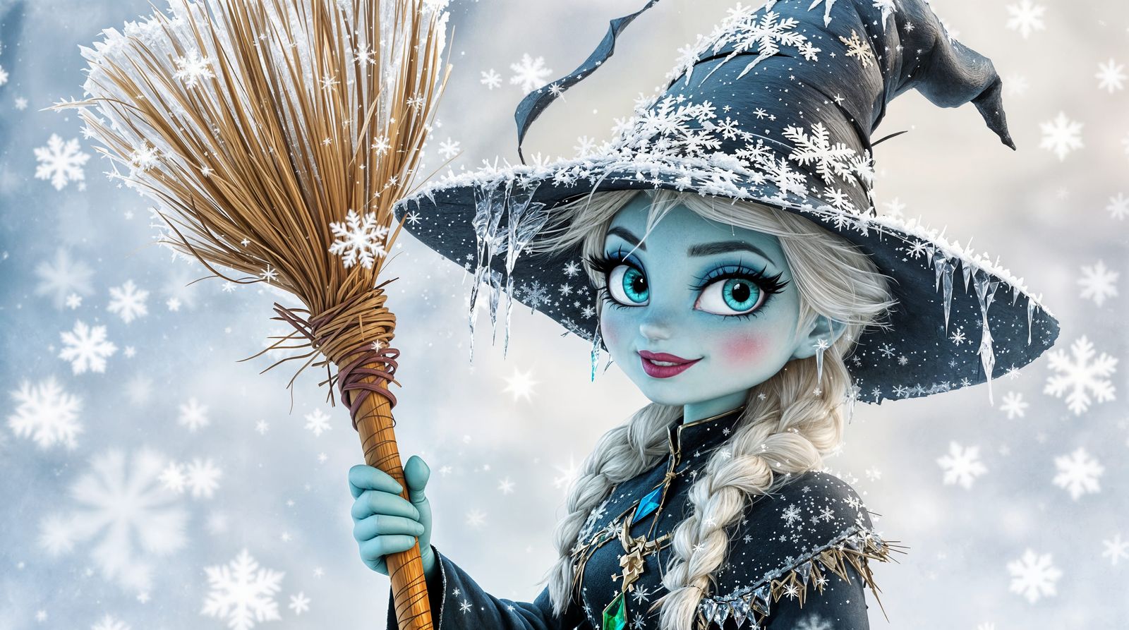Elsa in a Dark Magic Winter Wonderland