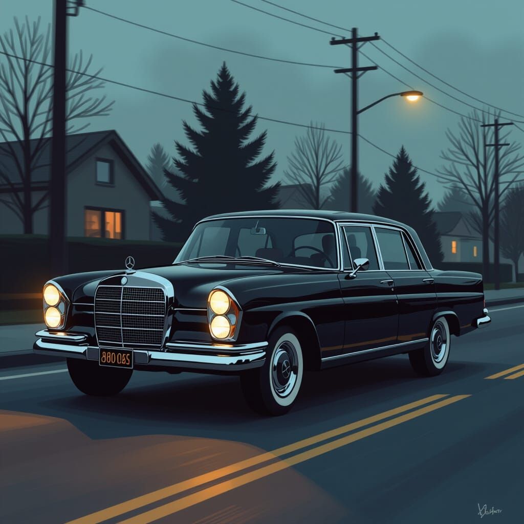1960s Mercedes 220d in a Mafia Aesthetic