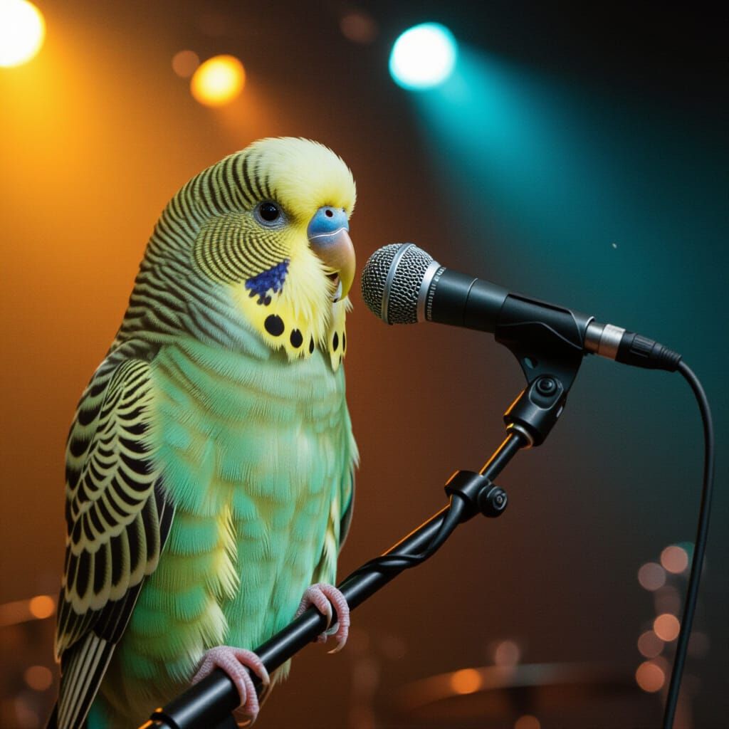 Budgerigar Singer Performing at Concert