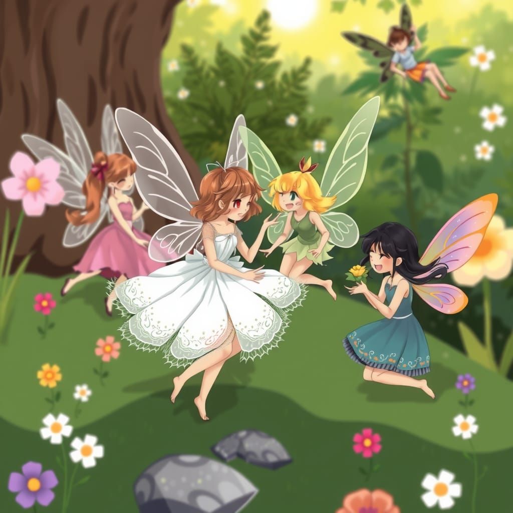 Four Season Fairies Having Fun