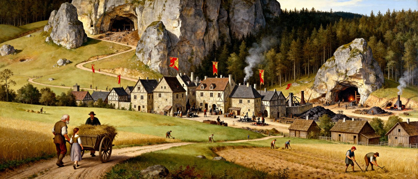 Medieval Cityscape in 15th Century European Style