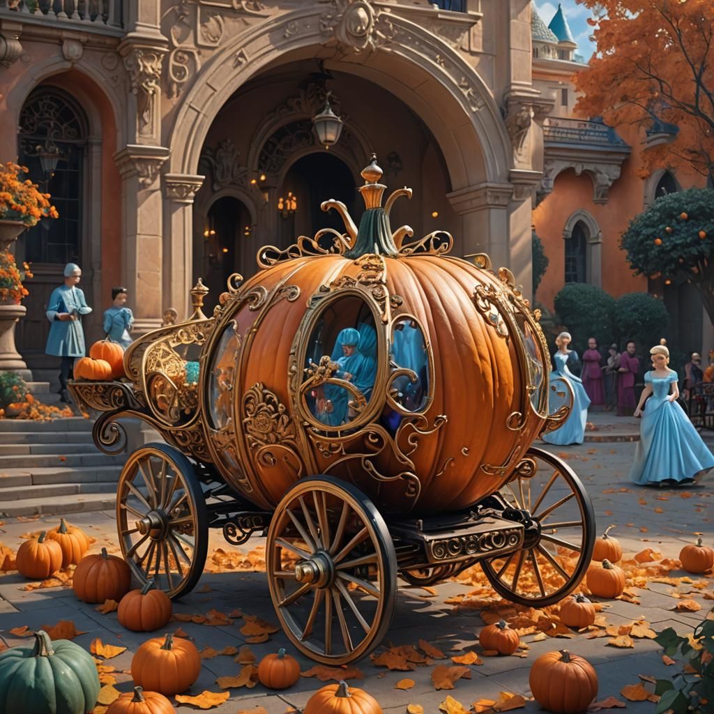 Cinderella's Carriage Transformation: Hyperrealistic Concept...
