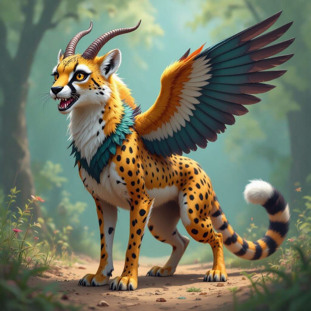 Hybrid Creature with Cheetah Legs and Snake Head
