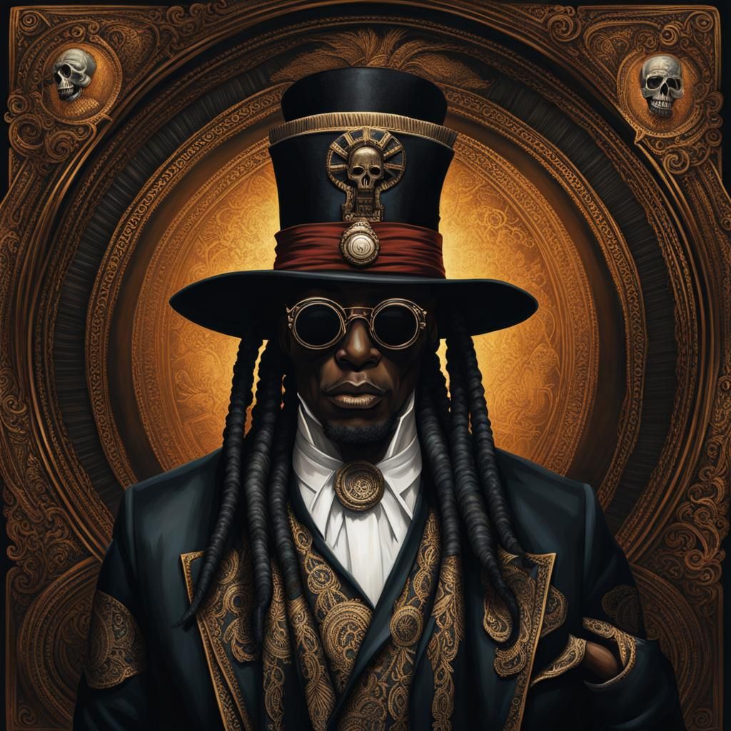 Baron Samedi: God of Death in Hyperrealistic Style