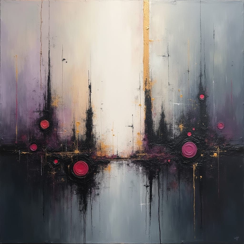 Abstract Expressionist Painting of Invisible Pain and Healin...