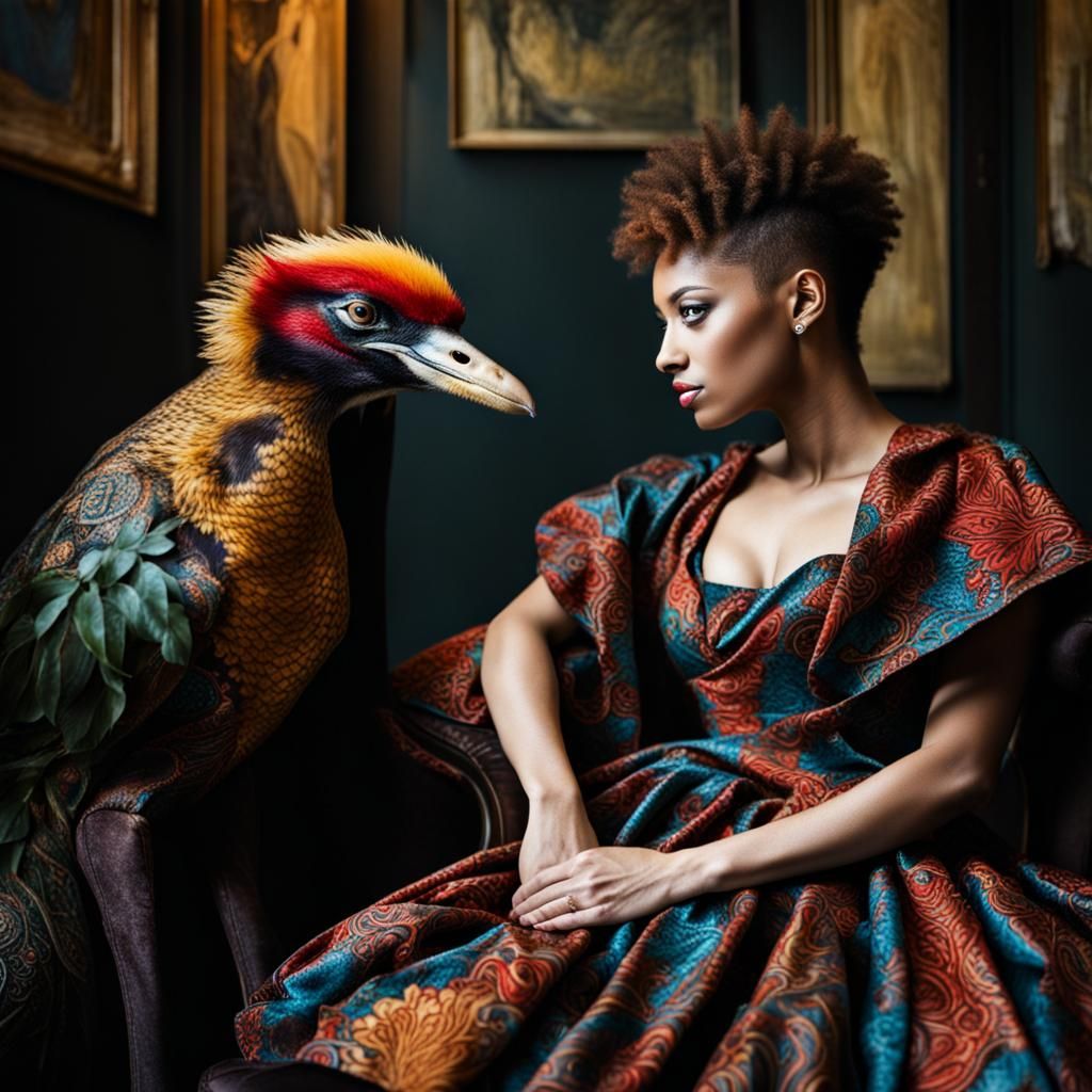 Surreal Alien Celebration in Restaurant, Magical Realism