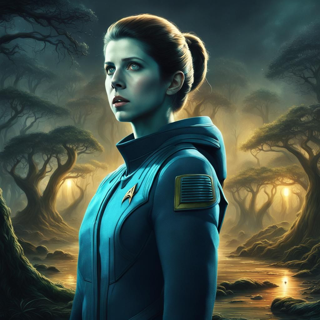 Anna Kendrick in Eerie Sci-Fi Portrait on Alien Planet