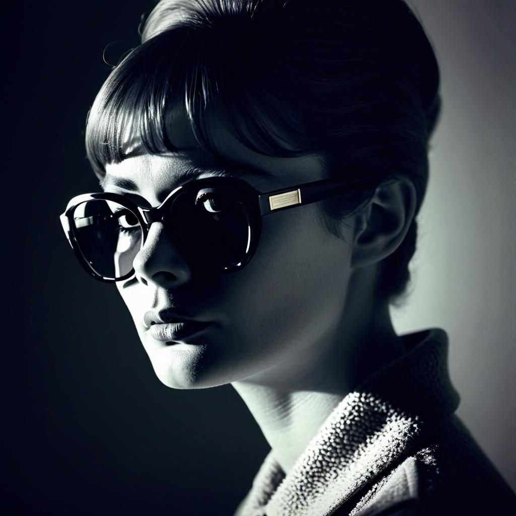 Elegant Woman in Sunglasses: A Film Noir Portrait