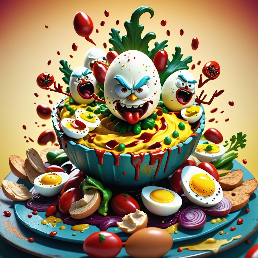 Thanksgiving Dinner: Angry Deviled Eggs Mayhem