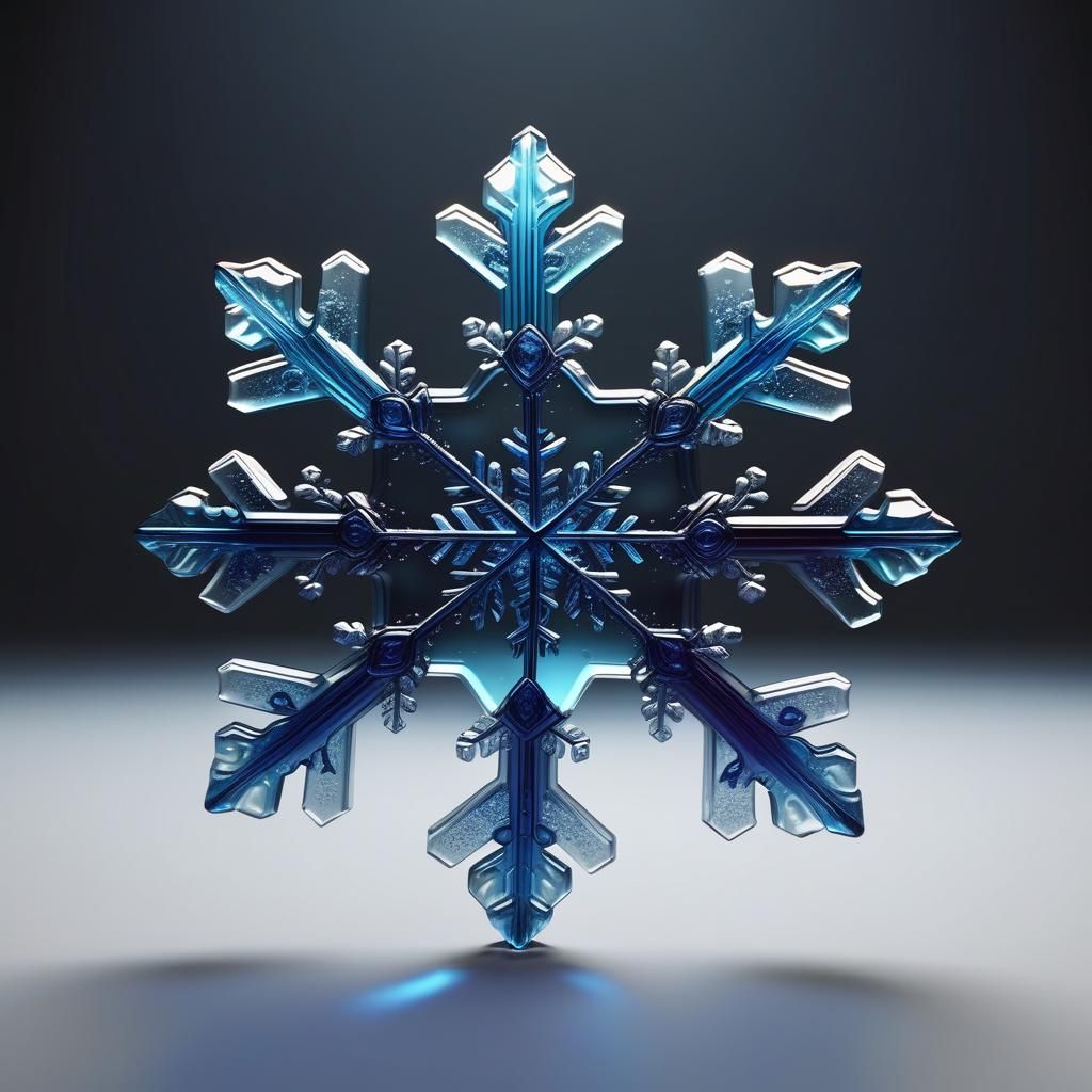 Blown Glass Snowflake: Detailed Matte Painting