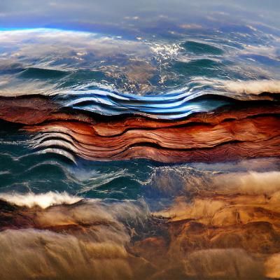 Abstract Layers of Earth, Wind, Fire, and Water
