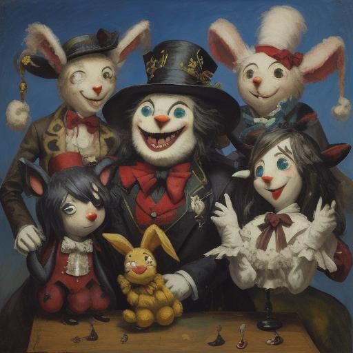 Vampire, Rabbit, and Puppet in Expressive Style