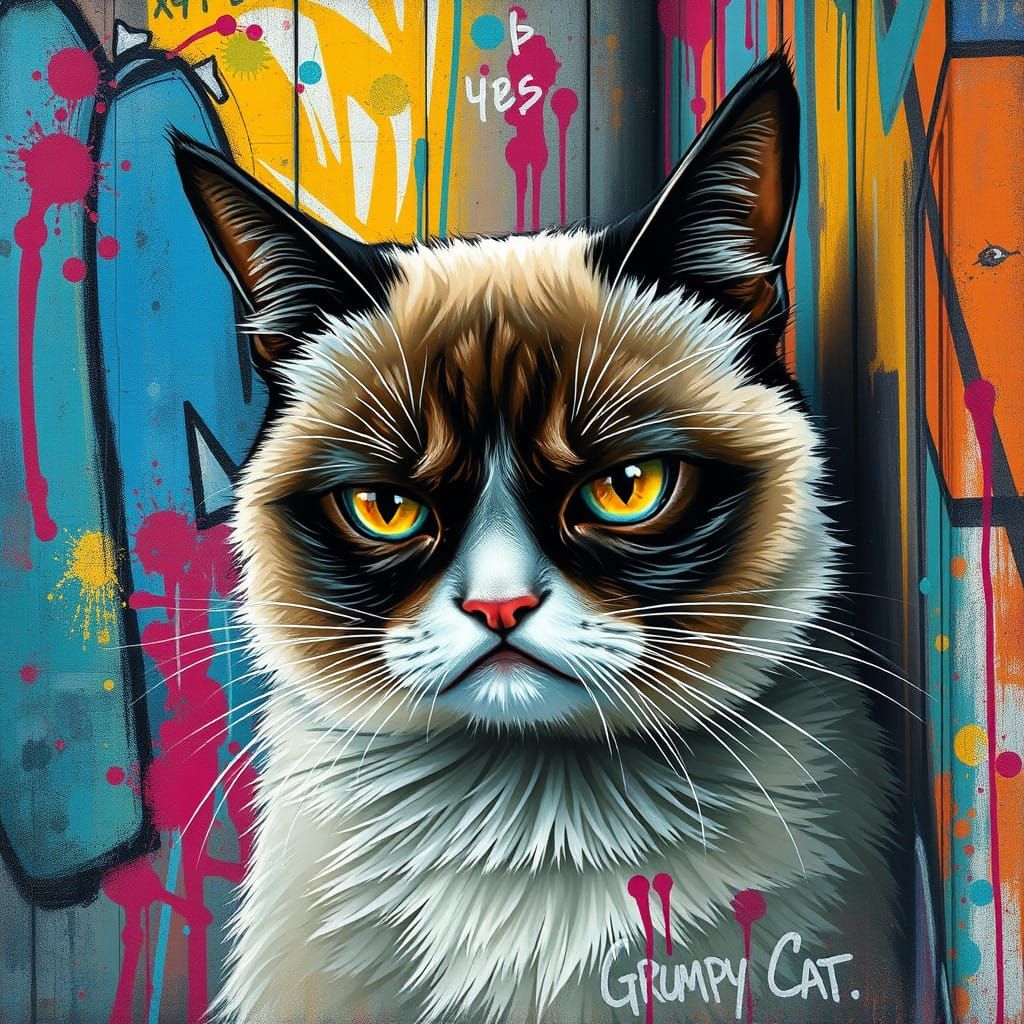 Grumpy Cat as Urban Art
