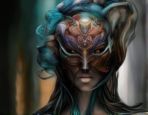 Android Goddess with Laser Eyes in Detailed Digital Art