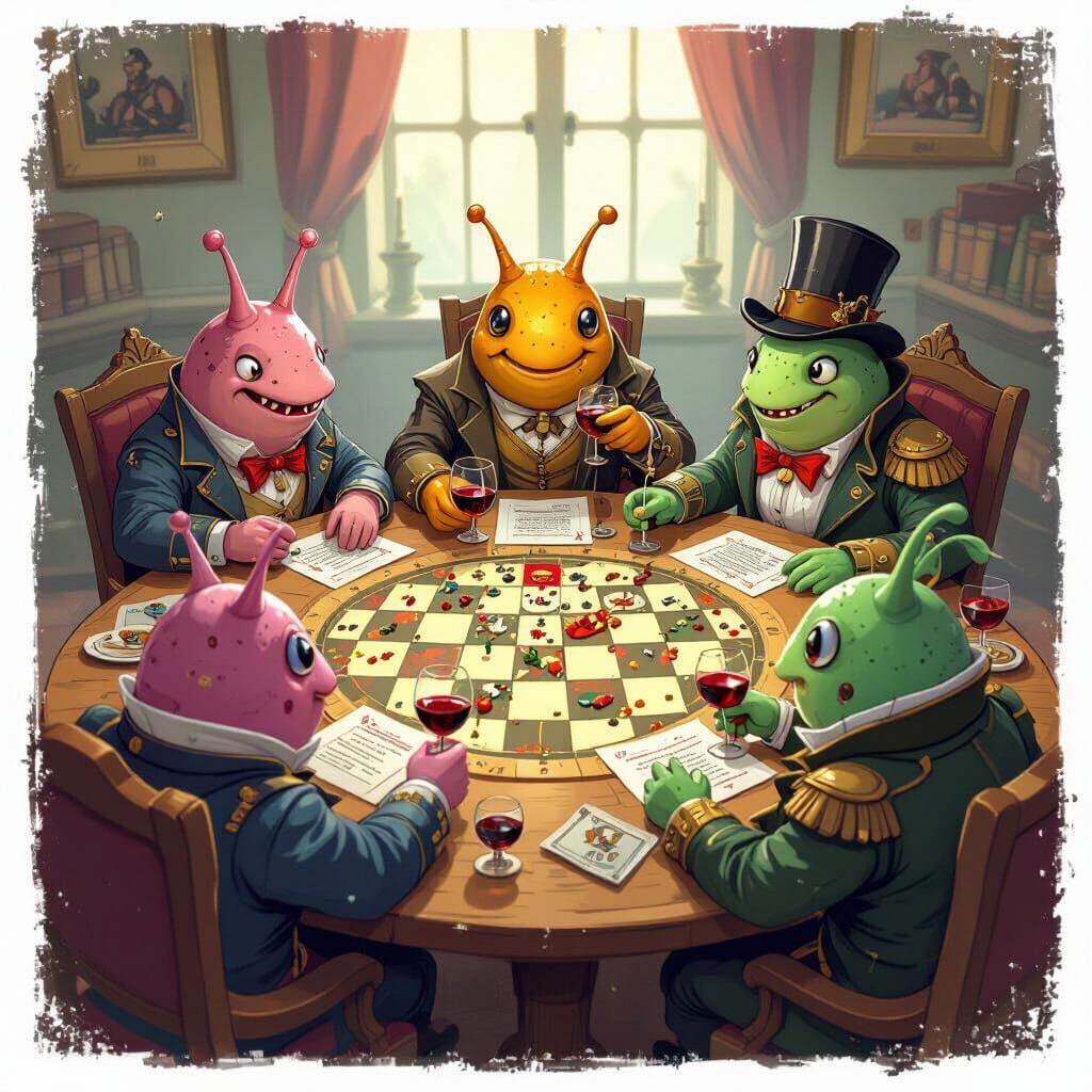 Steampunk Slugs Play Diplomacy with Wine and Betrayal